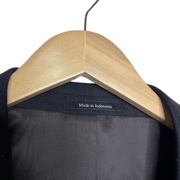 Pronto Uomo Black Two Button Suit Coat Wool Blazer 42L - Picture 4 of 11